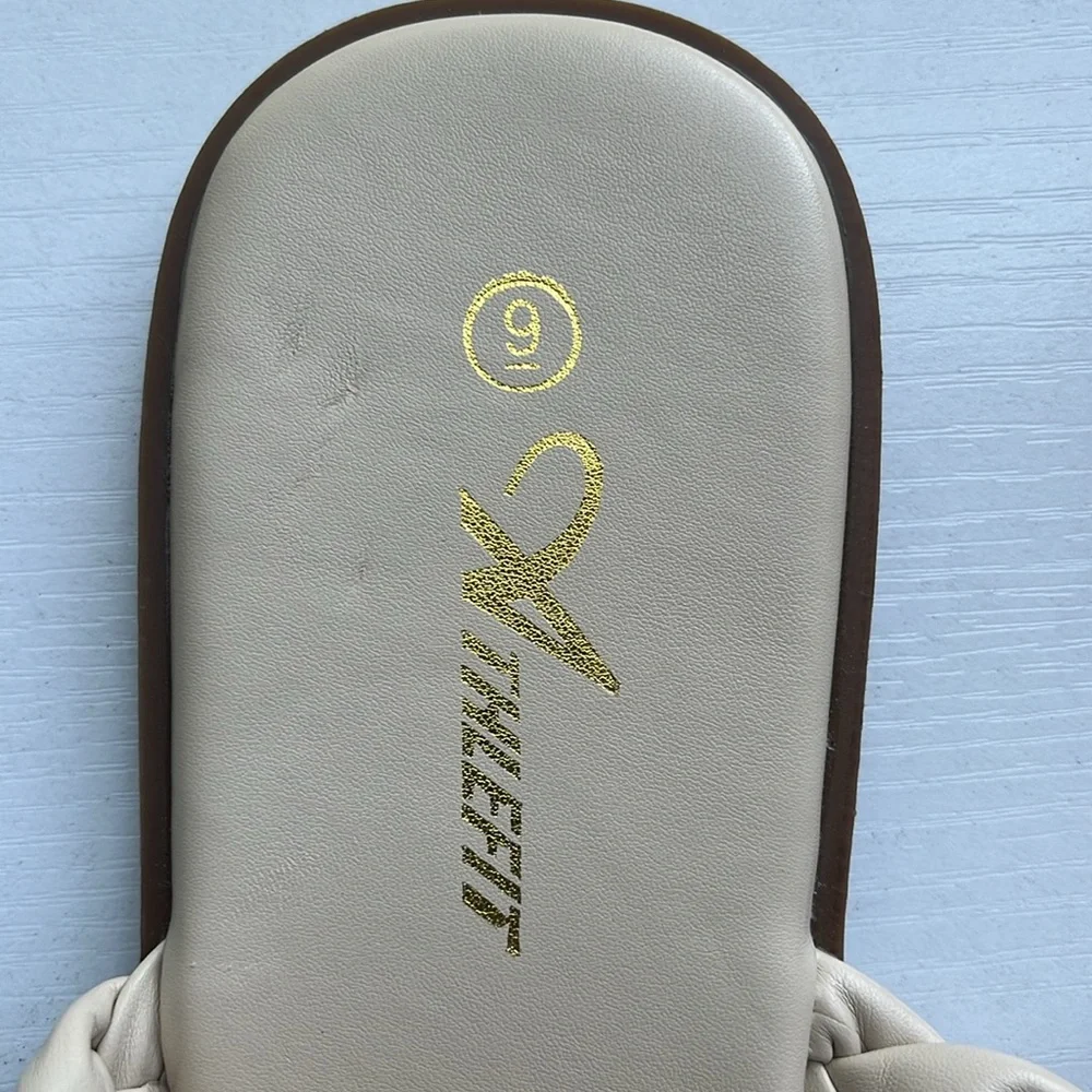 Cream Braided Sandals - Size 9